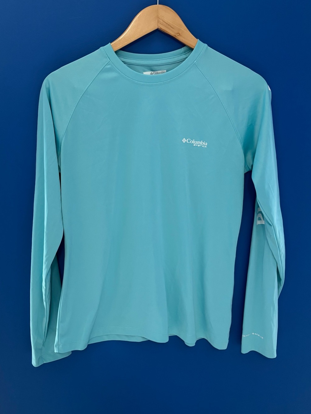 {Columbia PFG} Performance Fishing Gear Long Sleeve Sun Shirt - Aqua women's M